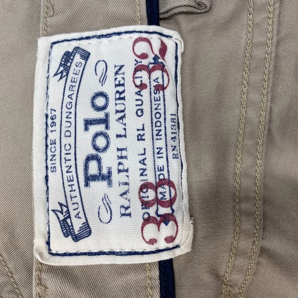 Polo Ralph Lauren Pants Mens 38x32 Tan Varick Slim Straight Khaki Chino Dungaree